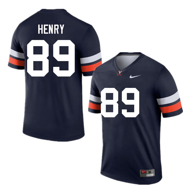 Men #89 Artie Henry Virginia Cavaliers College Football Jerseys Sale-Navy - Click Image to Close